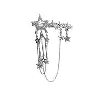 CANNXI Exquisite Crystal Star Hair Clip Bling Shiny-Hairwear Hair Accessory for Women Girl Elegant Chain Hair Pin Cool