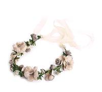 CANNXI Fashion Flower Hair Garland Wedding Bride Floral Wreath Hairband Crown Headband for w/Ribbon Decor for Festival Pa