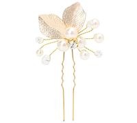 CANNXI Fashion Wedding Hair Clip Leaf for Faux Pearls Hairpins Bridal Bobby Pin Bridesmaid Headpieces Hair Styling T