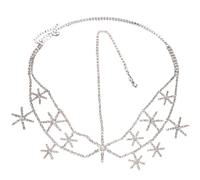 CANNXI Fashionable Crystal Multi Layer Head Chain Trendy Women Prom Headpiece Mesh Head Chain Perfect for Parties and Weddings
