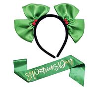 CANNXI Happy Saint Patrick’s Day Hairband Etiquette Shoulder Strap Set Ornament for Irish Festival Party Adults Children Costume Cosplay Props