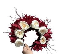 CANNXI Headbands For Women,Bridal Garlands Florals Crown Wedding Flower Headband Beach Wreath Hairband Women Hair Accessory Girls Head Hoop Props
