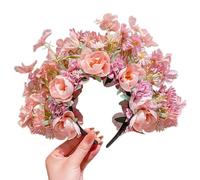 CANNXI Headbands For Women,Bridal Garlands Florals Crown Wedding Flower Headband Double-sided Wreath Hairband Girls Hair Accessory Head Hoop Props