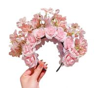 CANNXI Headbands For Women,Bridal Garlands Florals Crown Wedding Flower Headband Double-sided Wreath Hairband Girls Hair Accessory Head Hoop Props
