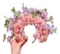 CANNXI Headbands For Women,Bridal Garlands Florals Crown Wedding Flower Headband Double-sided Wreath Hairband Girls Hair Accessory Head Hoop Props