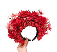 CANNXI Headbands For Women,Mexica Rose Flower Headband Crown Hair Wreath Wedding Party Costume Headpiece for Bridal Women Photo Props