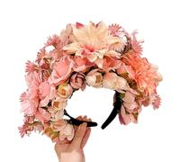 CANNXI Headbands For Women,Mexica Rose Flower Headband Crown Hair Wreath Wedding Party Costume Headpiece for Bridal Women Photo Props
