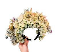 CANNXI Headbands For Women,Mexica Rose Flower Headband Crown Hair Wreath Wedding Party Costume Headpiece for Bridal Women Photo Props