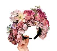 CANNXI Headbands For Women,Mexica Rose Flower Headband Crown Hair Wreath Wedding Party Costume Headpiece for Bridal Women Photo Props
