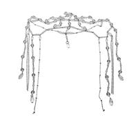 CANNXI Long Water Drop Crystal Women Head Chains Clear Bead Forehead Headbands Wedding Party Fairy Ornaments Hairband