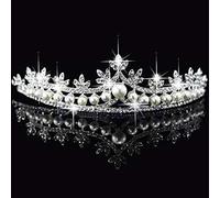 CANNXI Nice Bridal Princess Hair Garland for Pearl Headband Crown Wedding Veil Tiara Hair Chain Decor for Festival