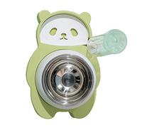 CANNXI Pet Bowls, 2 in 1 Pet Tableware Dog Water Food owl -Spill Automatic Water Dispenser Combo Set for Panda owl
