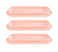 CANNXI Pet Bowls, 3PCS Long Shape Cats Dish Large Capacity Pet Feeding Bowl Cats Food Drinking Plate Bright Color Feeding Bowl Washable
