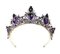 CANNXI Purple Vintage Crown Bride Wedding Bridal Tiara for Stone Headband Hoop Luxury Hair Jewelry Decoration