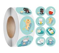 CANNXI Sealing Sticker,1 Pack 500Pcs Envelope Tab Sealer 1 Pack 500Pcs Decoration Stickers Sealing Label Stickers 1Inch Lovely for Stickers