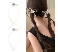 CANNXI Set of 2 Sweet Heart Bowknot Ribbon Hair Clip Comfortable Hairpin Colorful Barrettes Ornament for Women and Kids