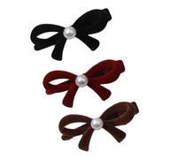 CANNXI Set of 3 French Bowknot Hair Grip Pearls Bow Hairpin Stylish Hair Grips for Girl Butterfly Knots Alligators Clip Jewelry