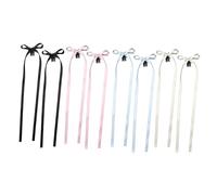 CANNXI Set of 8 Bowknot Hair Clip Hairpin with Long Ribbon Stylish Bow Decorations Colorful Hair Barrettes for Girls Ornaments