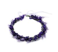 CANNXI Simulated Flower Headband Wedding Bride Lavender Floral Hair Band Garland Tiara Crown with Ribbon Headdress Decor