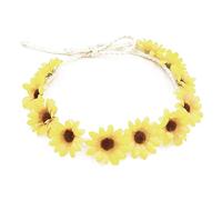 CANNXI Simulated Flower Headband Wedding Bride Sunflower Floral Hair Band Garland Tiara Crown Elastic Daisy Headdress Gift