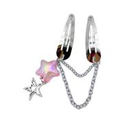 CANNXI Star Chain Pendent Hair Clip Hairpin with Pentastar Decoration Colorful Hair Barrette for Girls Style Ornaments