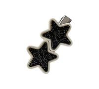 CANNXI Star Hairpin Barrettes Metal Side Clip Five-pointed Star Hair Clip Headwear Black White Duckbill Clip Hair Accessory
