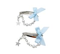 CANNXI Stylish Star Hair Clip Decoration Lovely Chain Hair Clip with Star Pendant Beautiful Bowknot Hair Accessory