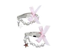 CANNXI Stylish Star Hair Clip Decoration Lovely Chain Hair Clip with Star Pendant Beautiful Bowknot Hair Accessory