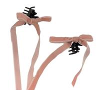 CANNXI Vintage Velvets Bowknot Hair Clip Long Ribbon Hairpins Fashion Sweet Side Clips Headdress Hair Accessories Party Jewelry