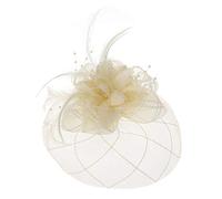 CANNXI Womens Barrette Fascinator Flower Pillbox Hat Beaded Feather Hair Clip Wedding
