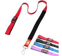 Canny Leash Connect | Heavy Duty Dog Leash | Small, Medium, & Large Dogs | Leash with Handle, Buckle, Padded Grip & Secure Clip | Tie Your Dog Anywhere, Length 4ft, Width 1in, Red