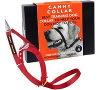 Canny No-Pull Dog Training Headcollar To Stop Pulling On Lead Red Size 4 | Kind, safe, comfortable & gentle, trains your dog to walk on his normal collar & loose lead without harsh correction.