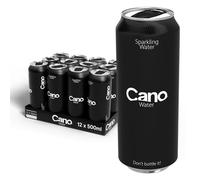 Cano Sparkling Water Multipack (12 x 500ml), Resealable Lids, Natural Spring Water Cans
