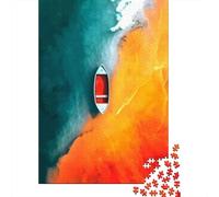Canoe Abstract Water Surface 1000 Piece Jigsaw Puzzle Paper Material for Adults Colourful Art Relaxation Focus Decor 52x38cm/1000pcs