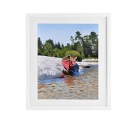 Canoe at Water's Edge Nature, 17 x 21 Inch Framed Print Under Glass