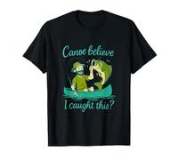Canoe Believe I Caught This? Fishing Bass Canoe Graphic T-Shirt