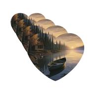 canoe by the water Car Air Freshener Cards Set of 4 Pieces Long Lasting Hanging Scented Cards Auto Aromatherapy Tablets Personalized Car Fresheners Gifts for Men Women - Lavender Scent