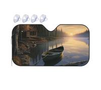 Canoe by The Water Car Windshield Sun Shade Foldable Reflector Sunshade for Car Front Window and Interior Sun Protection, Universal Auto Sun Blocker Visor Protector Small