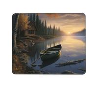 Canoe by The Water Mouse Pad with Stitched Edge, Personalized Premium-Textured Computer Mouse Mat with Non-Slip Rubber Base, Waterproof Gaming Mousepad for Laptop, Office Home 7.9 x 9.5 in