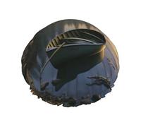 canoe by the water Shower Cap for Women Men Large Reusable Shower Bonnet Double-Layer Waterproof Bath Caps Elastic Band Hair Hat for All Hairstyles, Travel-Friendly Color595