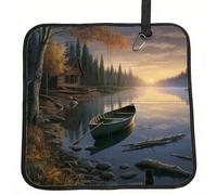 Canoe by the Water Sitting Pad Lightweight Waterproof Folding Seat Pad Compact Portable Camping Seat Mat Memory Foam Travel Seat Cushion for Hiking, Picnics, Outdoor 15.8 x 15.8 in