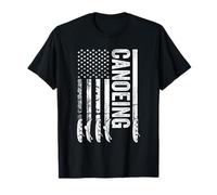 Canoe Canoeist Watersports Canoeing US Flag T-Shirt