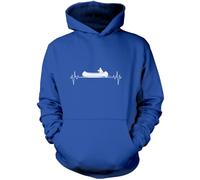 Canoe Heartbeat Canoeing Enthusiast - Unisex Hoodie - Sports Hobby Fan XL Blue