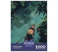 Canoe River 1000 Piece Jigsaw Puzzle Jigsaw Puzzle for Adults Paper Puzzle Night View Puzzle Game for Family Relaxation Gift 70x50cm/1000pcs
