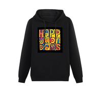 CANOEING Happy Mondays Hoody Unisex Ptinted Hoodies Long Sleeve Men's Hooded with Pocket Black M