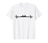 Canoes-Rowing Canoe-Rower M2x-Canoeing Heartbeat Canoes Value Graphic T-Shirt, Men, White, XL