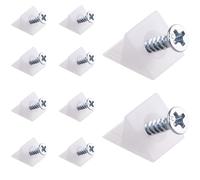 Canomo 100 Packs Fixing Mending Wedges 90 Degree Drawer Plastic Angle Code Bracket for Furniture Chest Drawer Bottom Repair with Screws, 14.5x13.5x9.5mm
