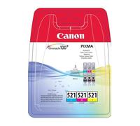 Canon CACLI521CMY Original Canon CLI-521 Cyan, Magenta, Yellow Ink Cartridges (521 CMY) - CLI-521 C/M/Y - 2934B010