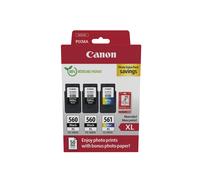 Canon PG-560XL/CL-561XL High Capacity 3 Ink Cartridge & Photo Paper Value Pack - 3712C012 (Original)