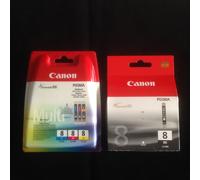 Canon 4 x Original OEM Ink Cartridges CLI-8BK, CLI-8C, CLI-8M, CLI-8Y Multi Pack